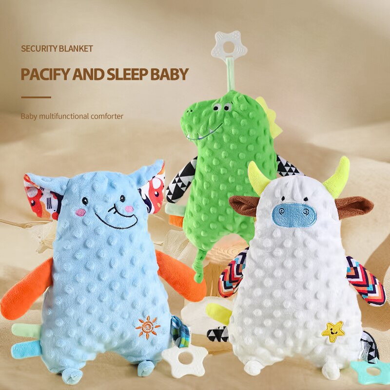 Baby Infant Animal Soothing Placate Towel Cartoon Plush Bear Rabbits Placate Dolls for Newbron Soft Comfortable Towe